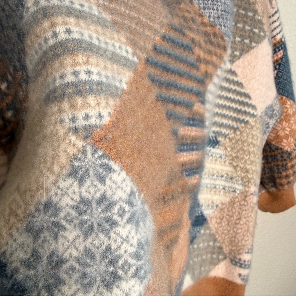 Garnet Hill Multicolor Patchwork Sweater - image 5